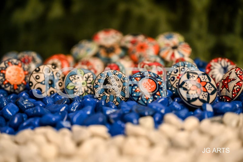 JGARTS 30 x Mix Vintage Look Flower Ceramic Knobs Door Handle Cabinet Drawer Cupboard Pull - Image 2
